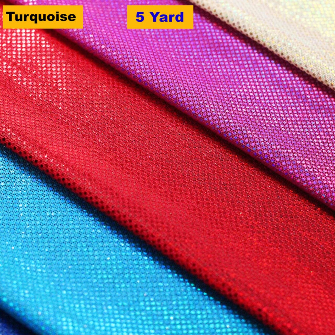 After Glow Holo Shimmering Stretchable & Breathable Mesh Fabric